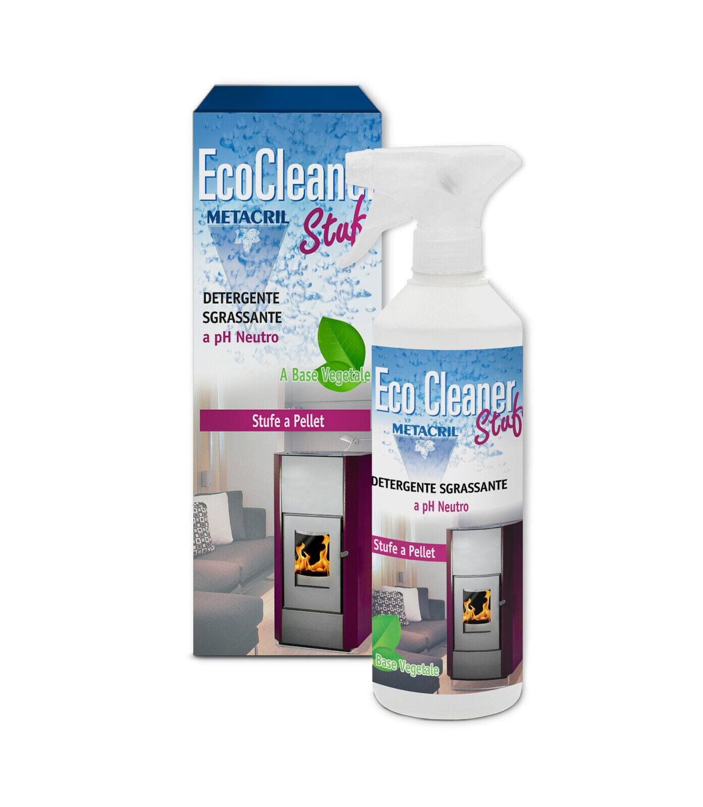 ECOCLEANER Detergente Per Caminetti e STUFE a PELLET 500 ML