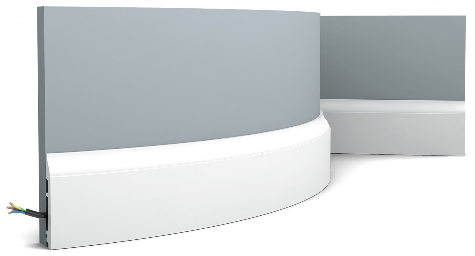 Orac Decor SX172F Battiscopa Parete Poliuretano Flessibile Bianco 200x8,5x1,4 cm