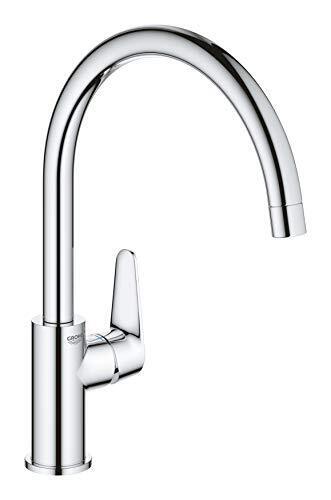 Grohe 31536001 BauCurve Miscelatore per Lavello Bocca C, Cromo (u7p)