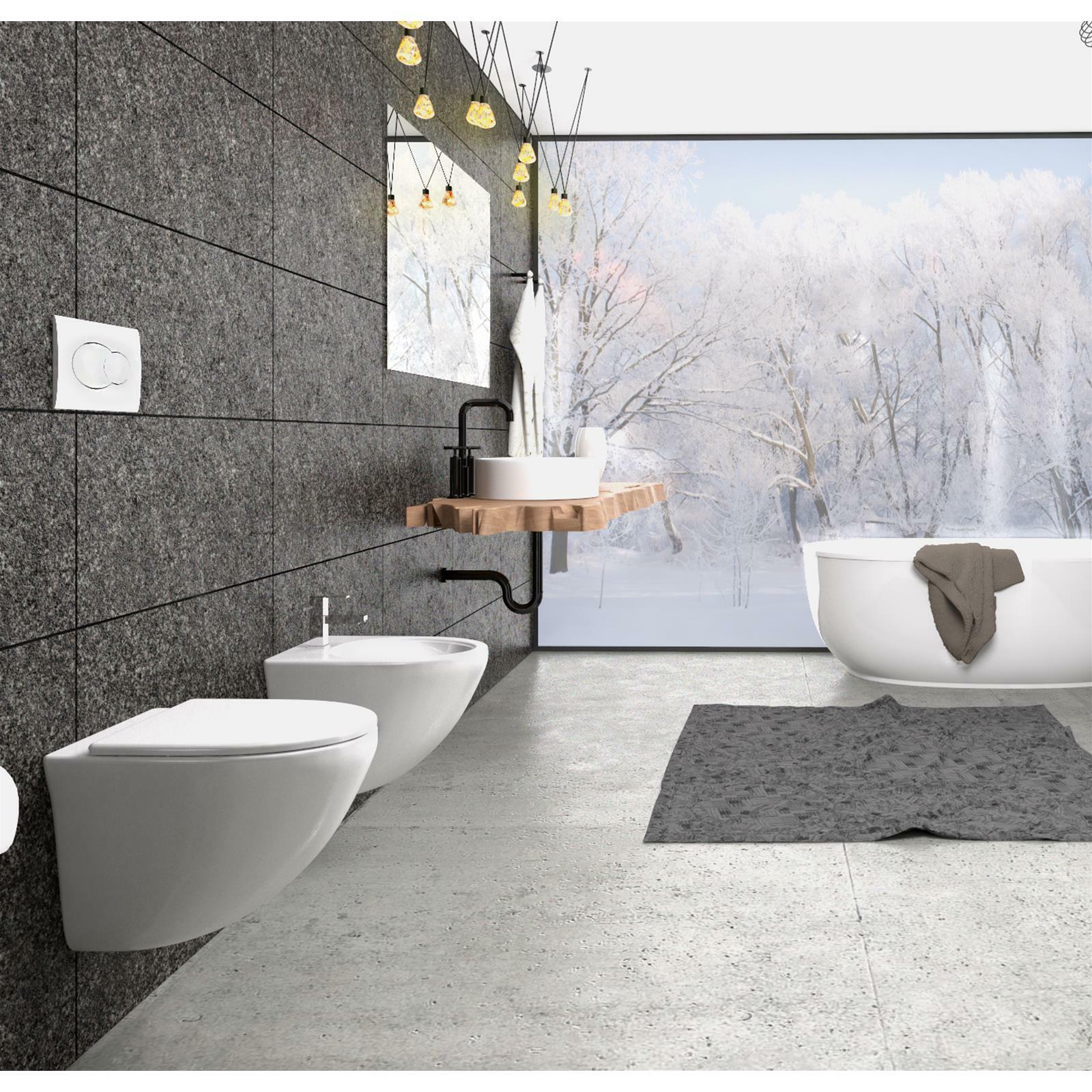 SET SANITARI SOSPESI SENZA BRIDA SERIE COMPLETA FLIPPER 36,5X53,5 RIMLESS BAGNO
