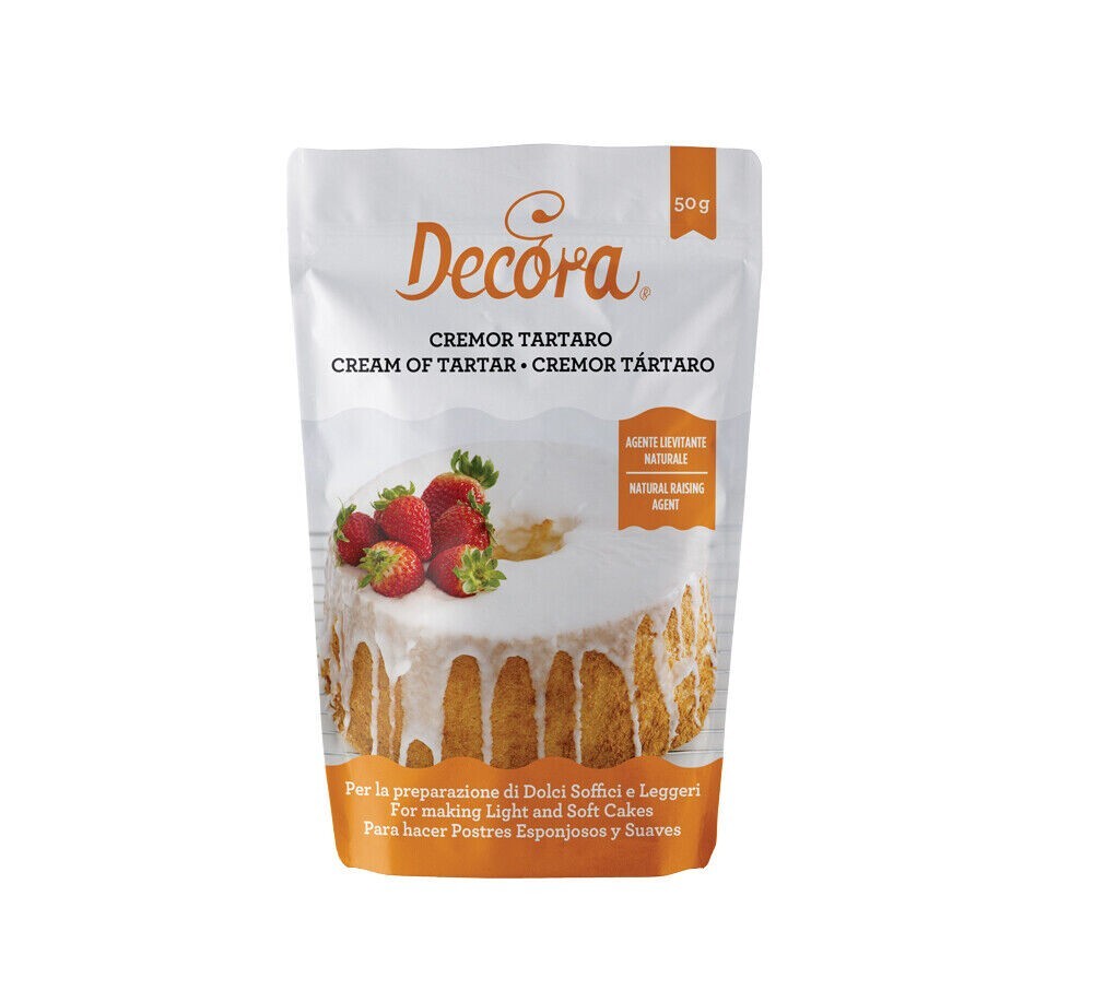CREMORE DI TARTARO DECORA 50GR IN POLVERE CREMOR TARTARO PER DOLCI SOFFICI ALTI