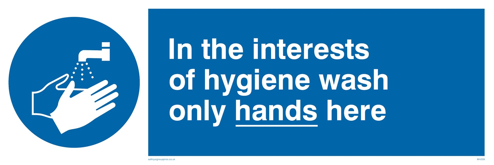 Confezione da 5 – Cartello Wash Only Hands Here – 300 x 100 mm – L31