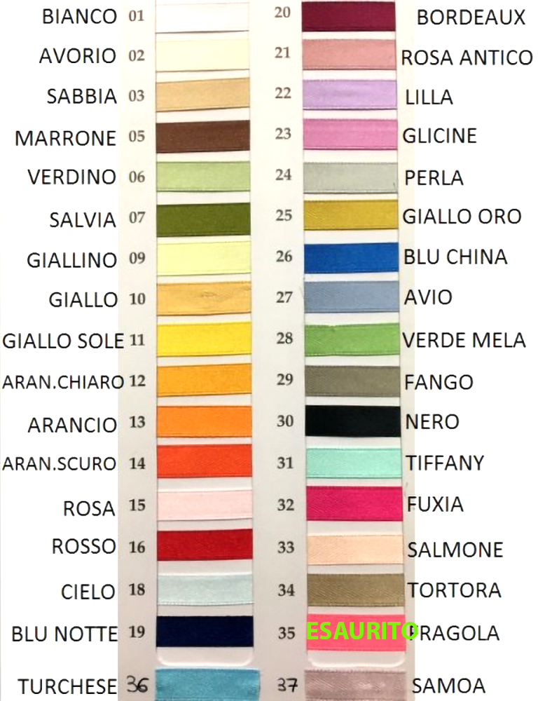 ROCCA NASTRO DOPPIO RASO 50 MT 10 MM VARI COLORI BOMBONIERE FIOCCO DECORO