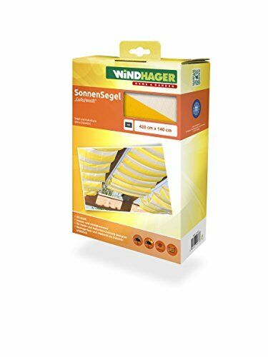 Windhager 10873 Tenda Solare per Cavo tendeur 420 x 140 cm, Giallo/Bianco (b4e)