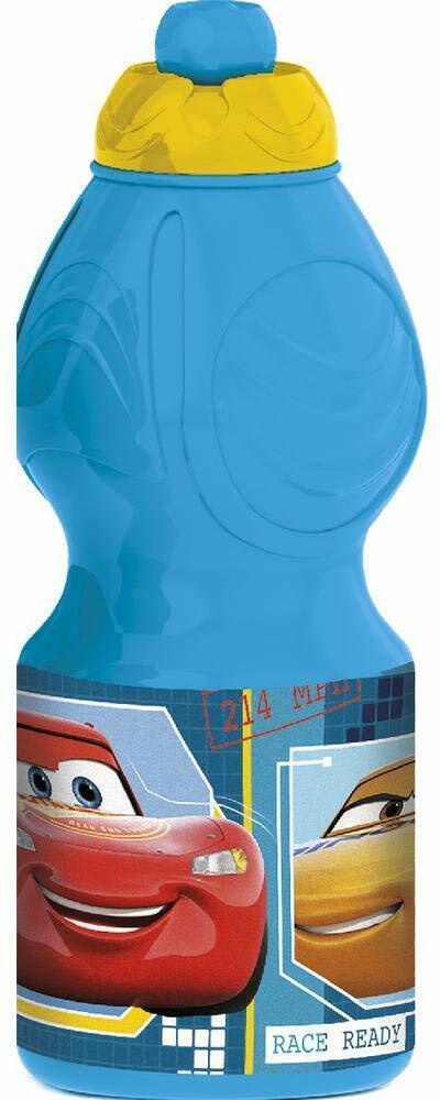 Cars Blu Borraccia di Plastica Resistente 400ml Scuola, tempo libero,