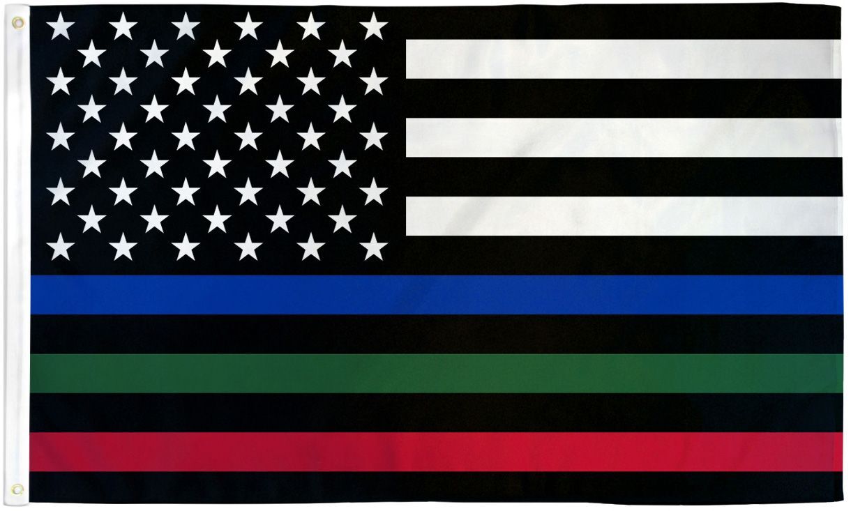 BANDIERA STATI UNITI THIN BLUE RED GREEN LINE 150x90cm - BANDIERA AMERICANA LINE