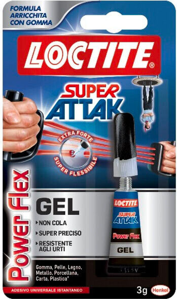 Loctite Adesivo istantaneo Gel impermeabile Super Attak 3 gr 2047420 Flex Gel