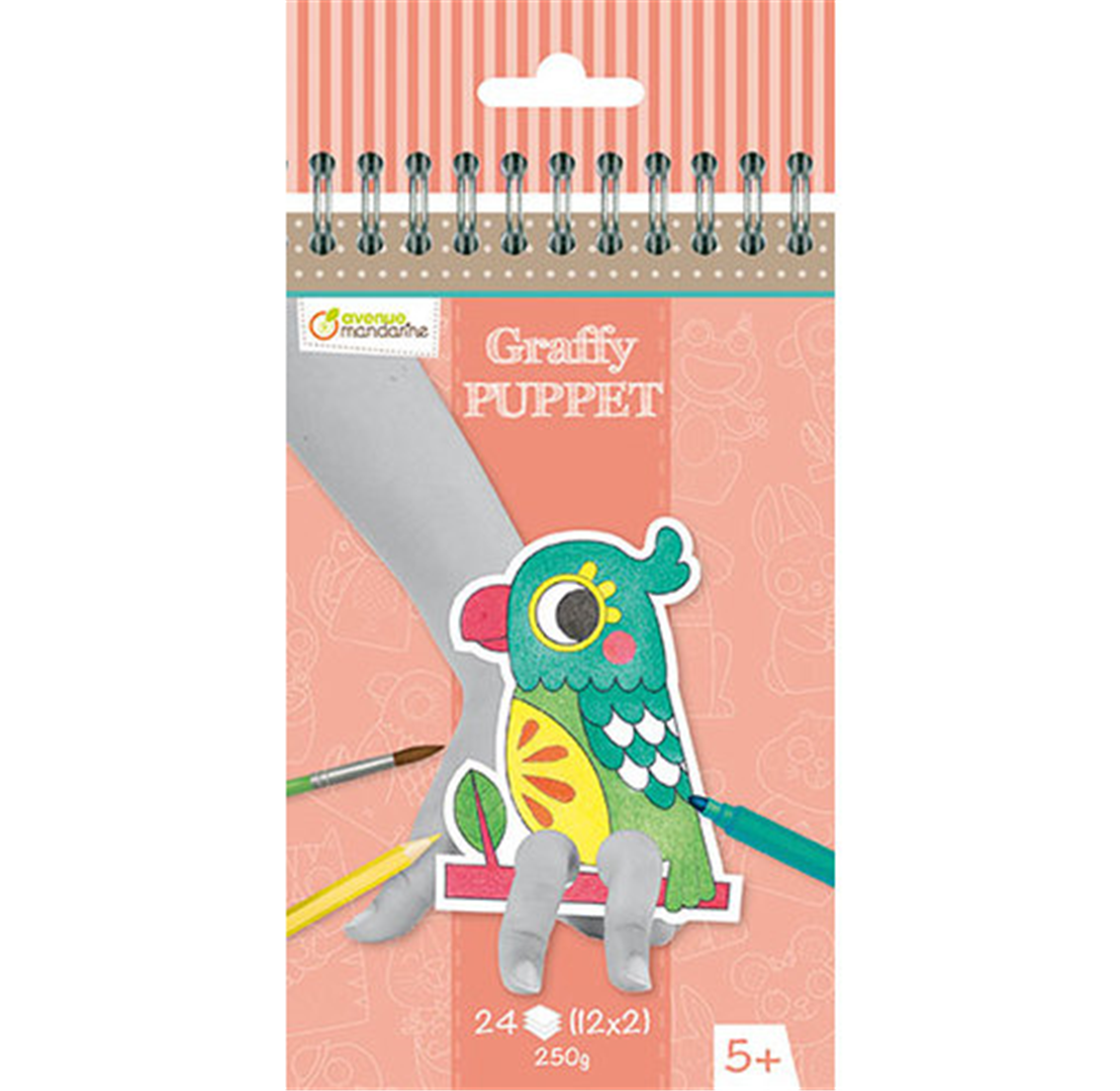 Blocco Da Colorare 12x2 Disegni Graffy Puppet Animali Domestici | Avenue Mandari