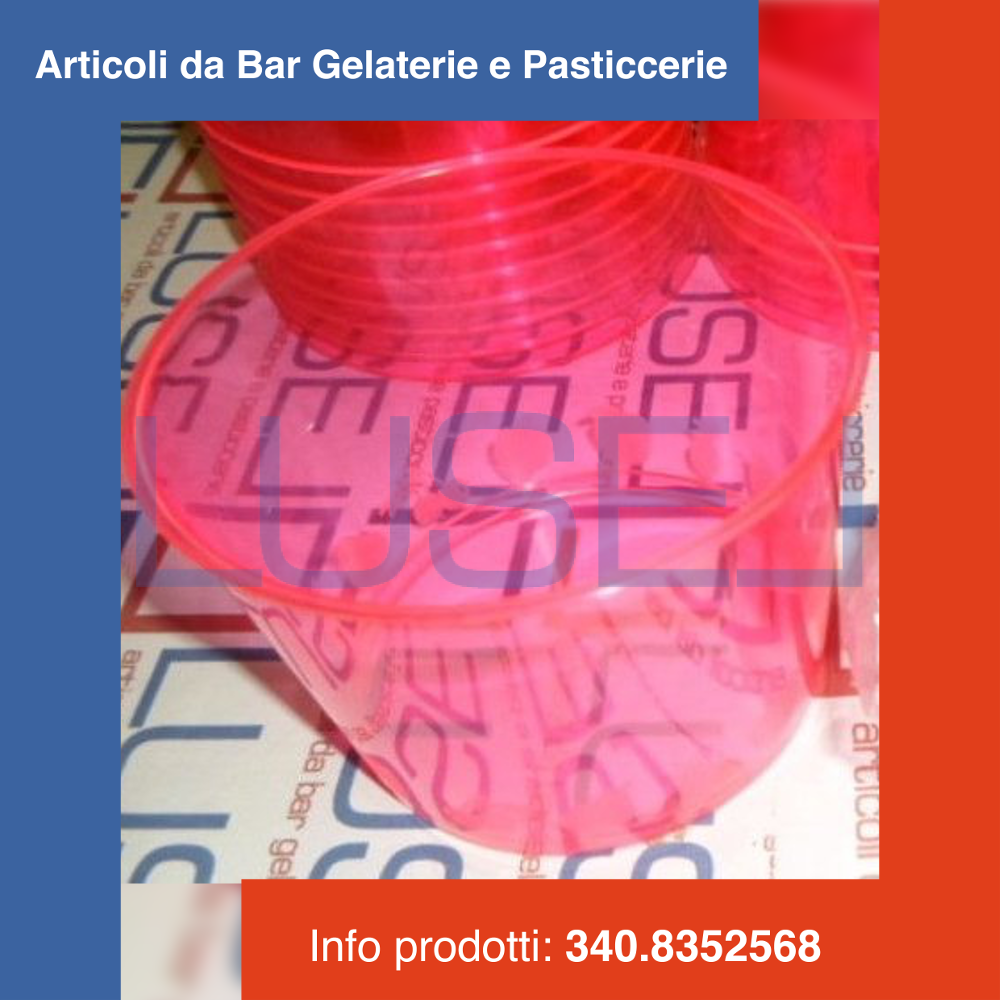 100 COPPETTE PLASTICA PER MACEDONIE E PER GELATI COPPETTA CC 400  PLASTIC CUPS