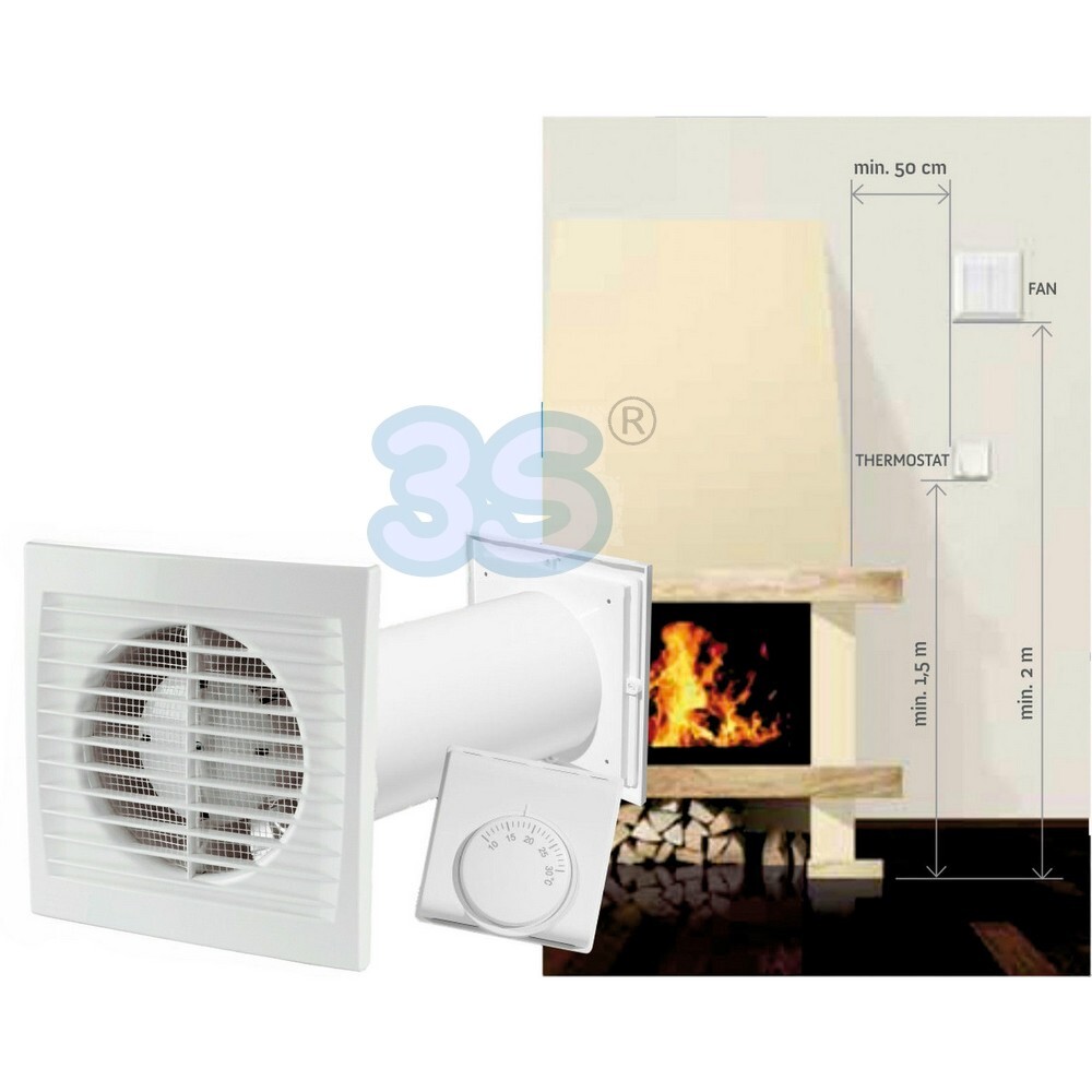 Distributore recuperatore di calore ventola con termostato - locale camino o stu