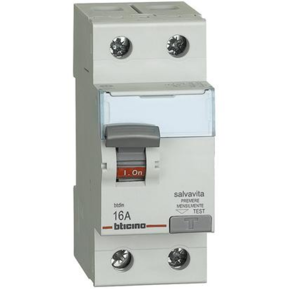 INTERRUTTORE DIFFERENZIALE - BTDIN -A 2P 25A 30MA  - BTICINO LEGRAND G723A25