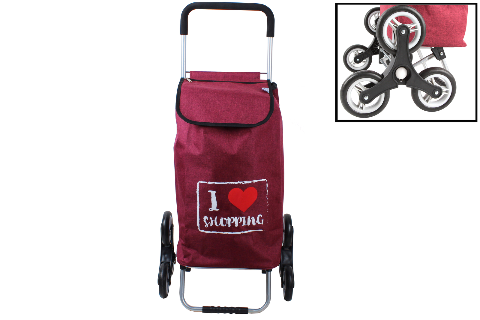 54937 CARRELLO PORTASPESA SALISCALE TRIS ROSSO CON 6 RUOTE lt. 46