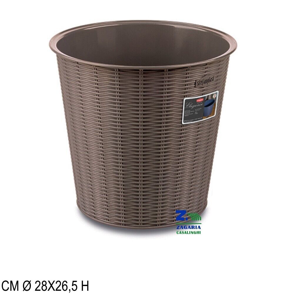 CESTINO GETTACARTE ELEGANCE RATTAN COLORE TORTORA X UFFICIO SCUOLA STUDIO