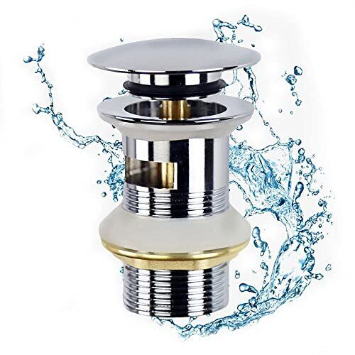 Basin Sink Waste Slotted, Bathroom Sink Basin Waste with Strainer Basket, (j1R)