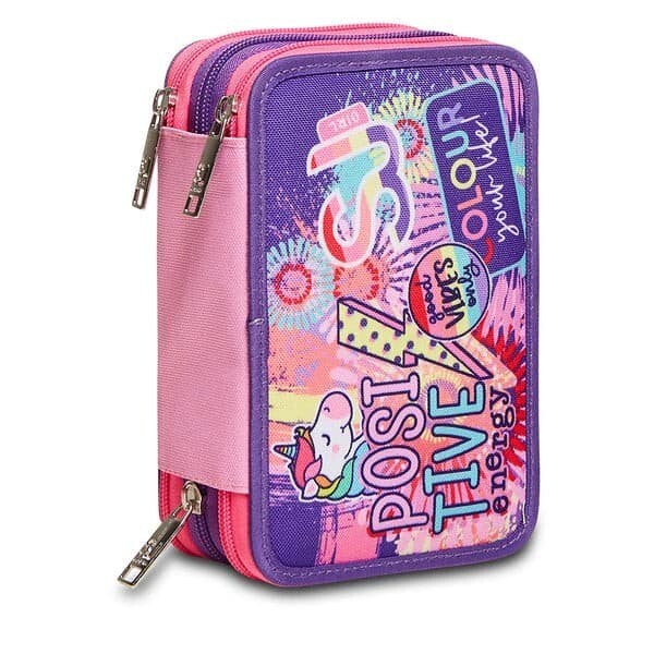 Astuccio assortito completo 3 Zip Sj Gang FACCE Girl UNICORNO
