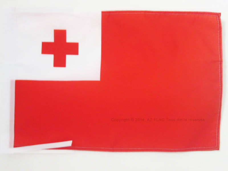 BANDIERA TONGA 45x30cm - BANDIERINA TONGHESE 30 x 45 cm cordicelle - Nuova
