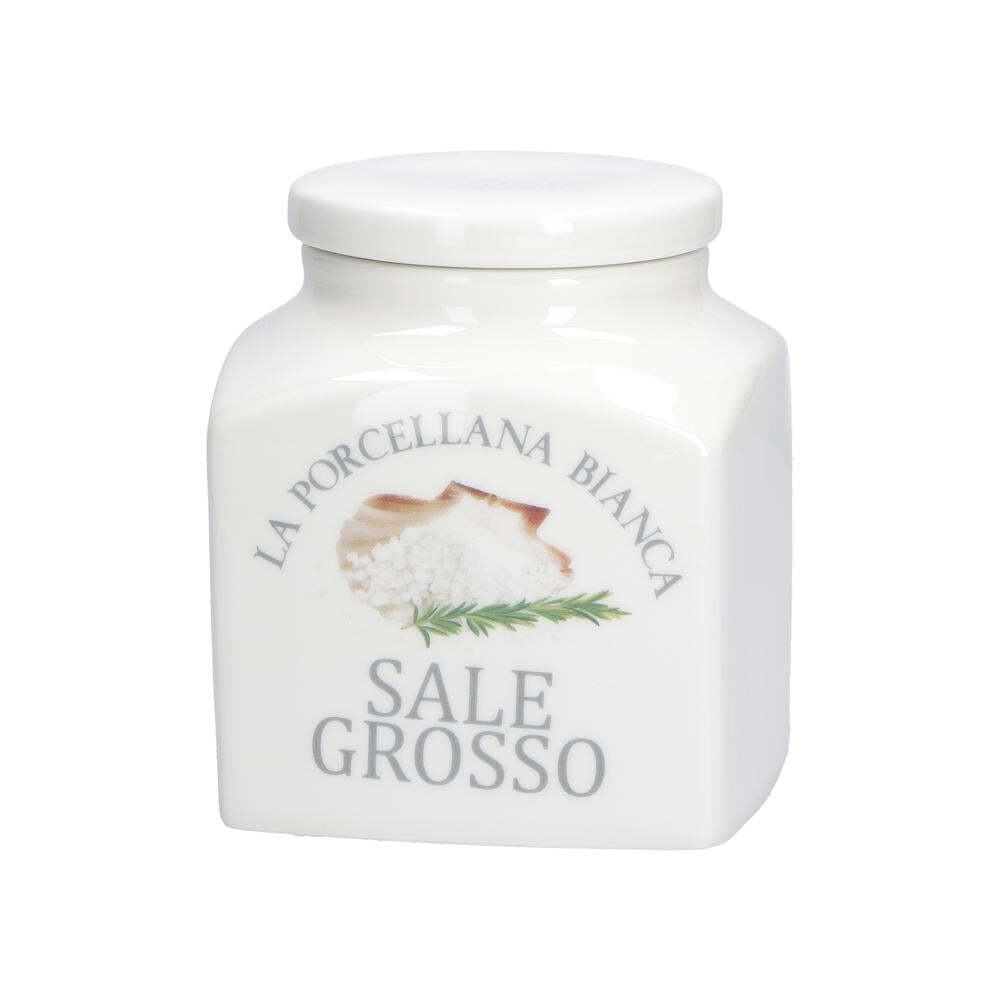 PORCELLANA BIANCA - Conserva Barattolo Deco Sale Grosso 1,1 L