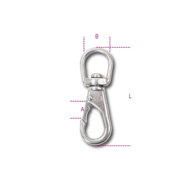 MOSCHETTONI GANCIO/GIRELLO INOX AISI 316 MM12 8267