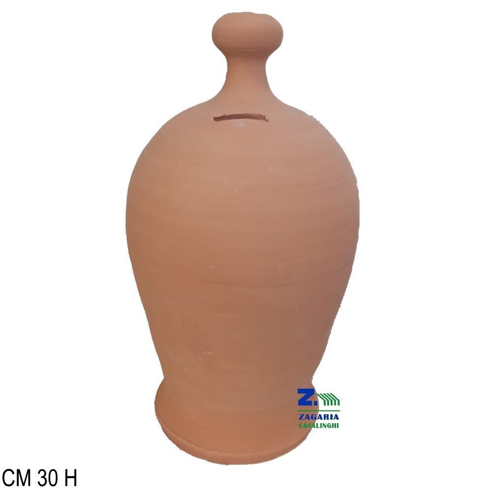 SALVADANAIO PORTAMONETA IN TERRACOTTA CM 30 H ARTIGIANALE VINTAGE