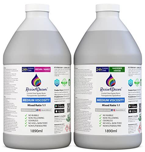 Resina Epossidica RESIN4DECOR 1:1 Non Ingiallente Non Tossico per (r6S)