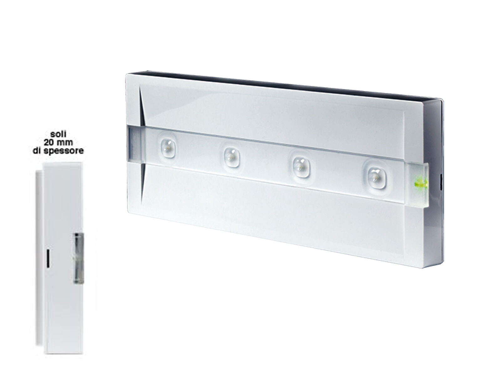 Beghelli 824L Lampada Emergenza a Parete UP LED SE 250lm AUTON. 1,5h SLIM 20mm