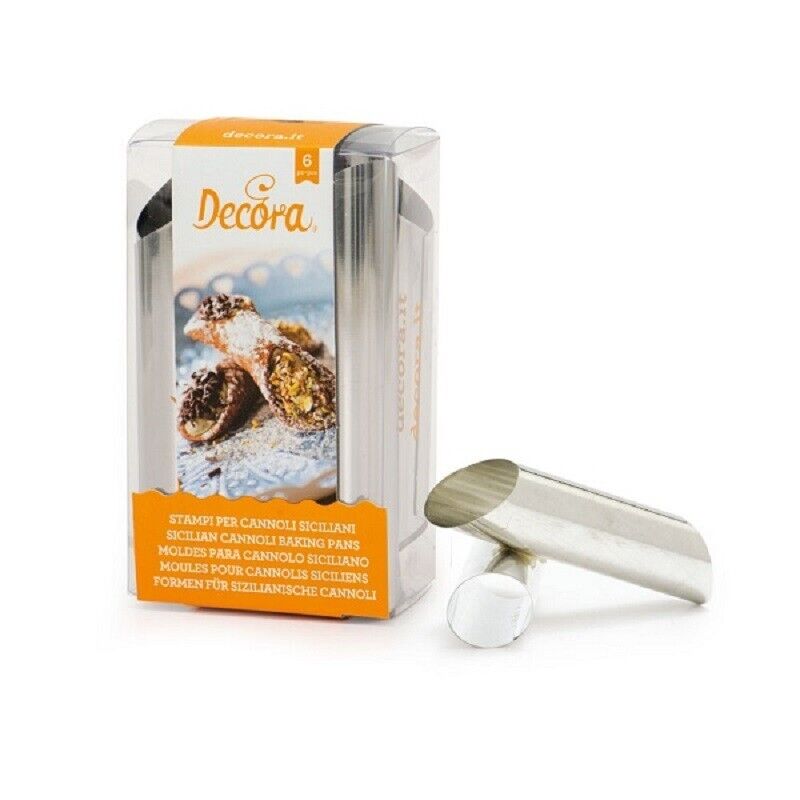 STAMPO PER CANNOLO SICILIANO CONFEZIONE 6 PEZZI DECORA STAMPI IN ACCIAIO INOX