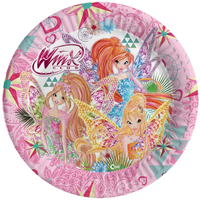 Piatti winx tynix compleanno bimba 8 pz coordinato in carta tavola addobbo festa