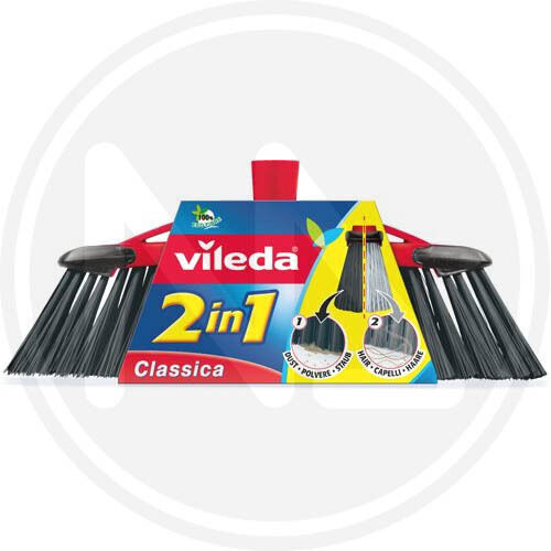 SCOPA DOMESTICA VILEDA 2IN 1 CLASSICA con Fibre in PET riciclato senza manico