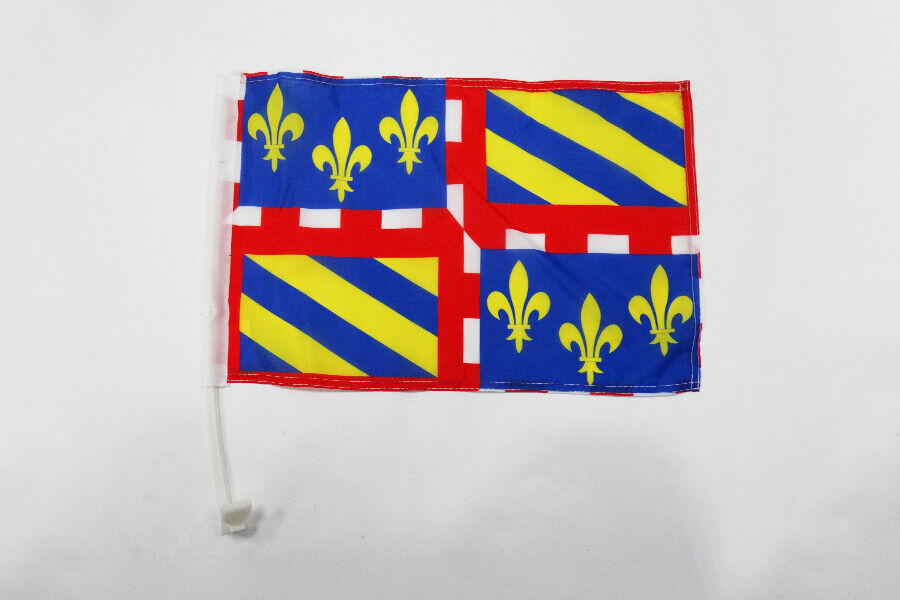 BANDIERA PER AUTO BORGOGNA 45x30cm - BANDIERINA DA AUTO BOURGOGNE IN FRANCIA 30