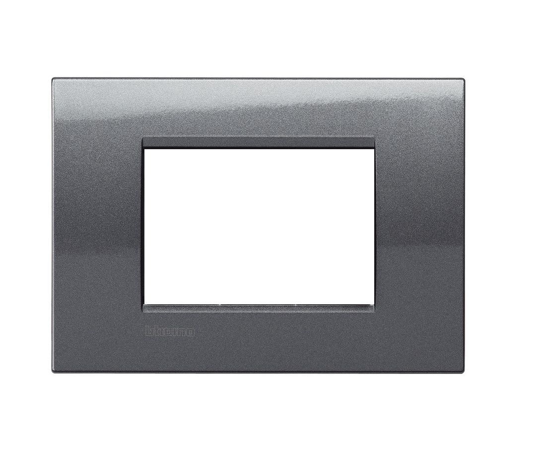 BTICINO LIVINGLIGHT LNA4803AC PLACCA QUADRA 3 MODULI METALS ACCIAIO