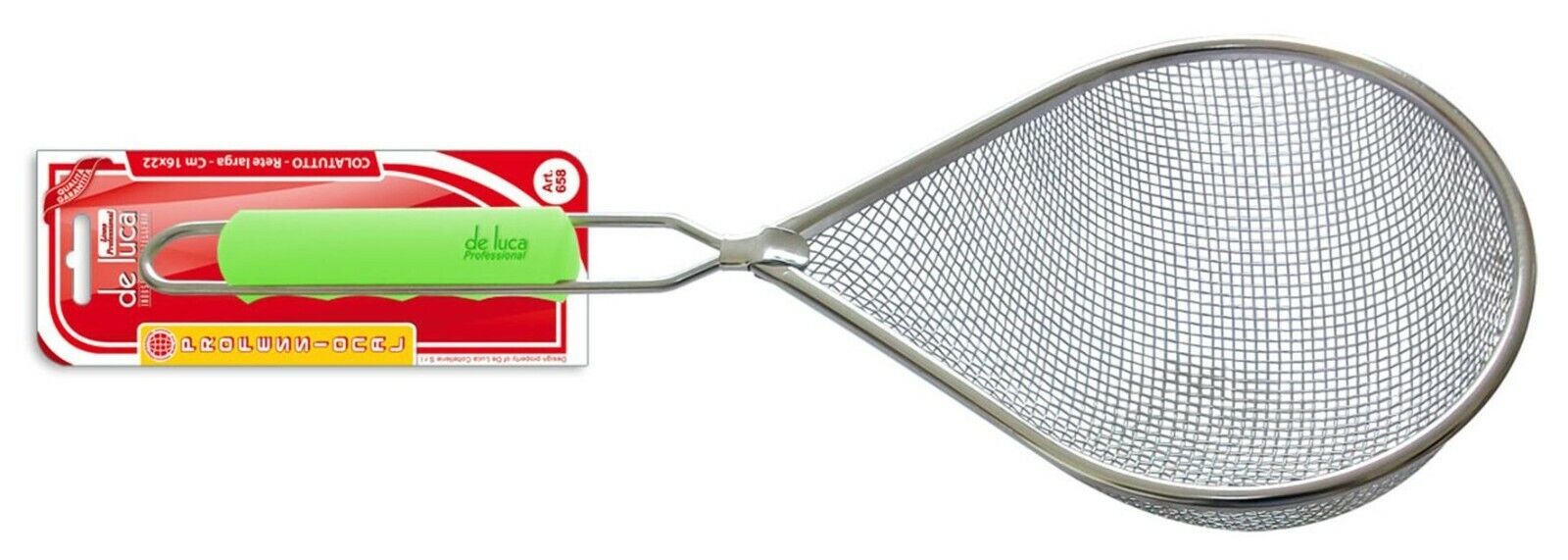 Colatutto Colino in acciaio Inox 43cm Rete larga cola tutto -De Luca