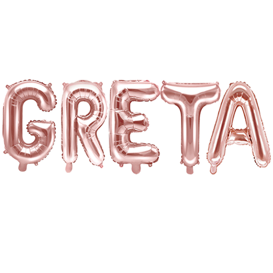 Palloncino FOIL MYLAR ROSA GOLD scritta nome GRETA 35 cm 0ZHI