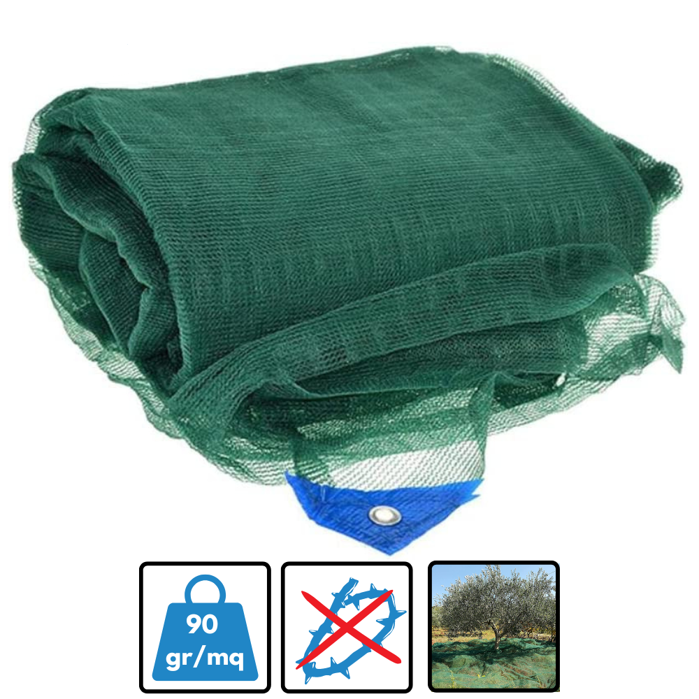 TELO RETE RACCOLTA OLIVE ANTISPINA 8X10 MT PUGLIESE BARESE RESISTENTE 90 GR/MQ