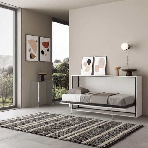 Letto singolo scomparsa bianco frassino Letti singoli estraibili con rete