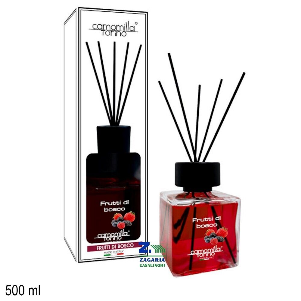 PROFUMO DIFFUSORE PER AMBIENTE 500 ML C/ BASTONCINI FRAGRANZA FRUTTI DI BOSCO