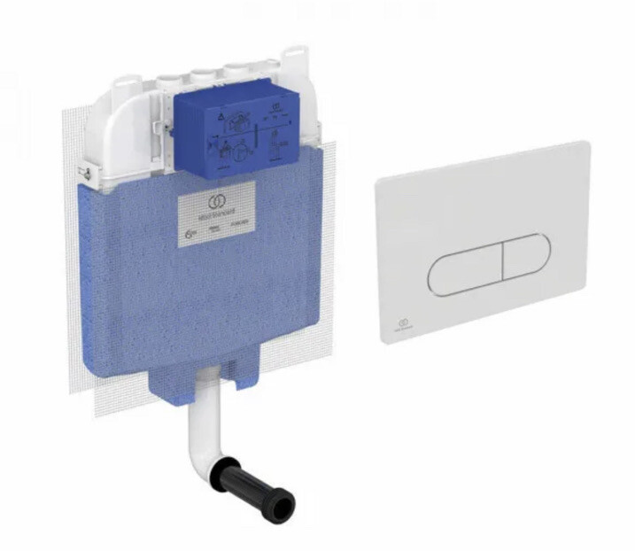 CASSETTA WC DI SCARICO AD INCASSO MURO IDEAL STANDARD PLACCA BIANCA
