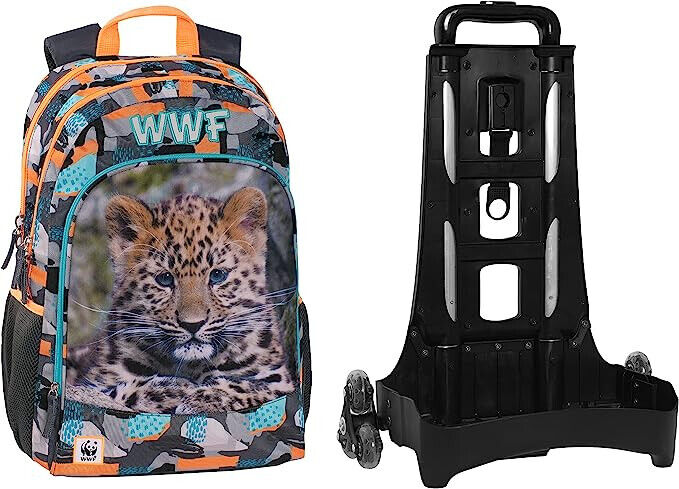 Zaino Trolley Scuola Sganciabile WWF Tigre Scuola Staccabile organizzato