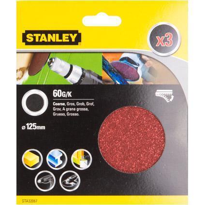STANLEY DISCHI VELCRO 125MM GR.60 3 PEZZI STA32067