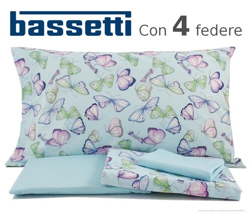 COMPLETO LENZUOLA BASSETTI BUTTERFLY MATRIMONIALE