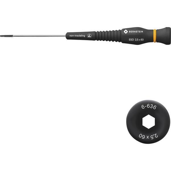 BERNSTEIN TOOLS ESD CACCIAVITE A ESAGONO INTERNO DIMENSIONE CHIAVE METRICA 2.5