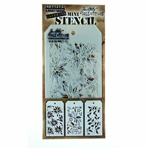 Stampers Anonymous MTS019 Tim Holtz Mini Layered Stencil Set, (o0l)
