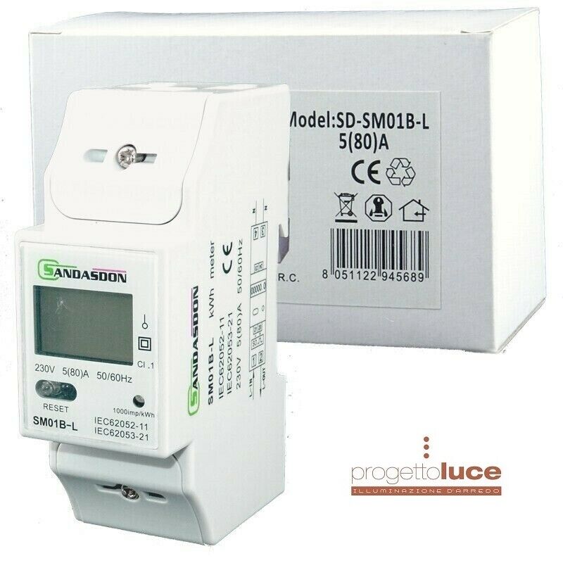 Misuratore di corrente sotto contatore 230V 80A Din LCD