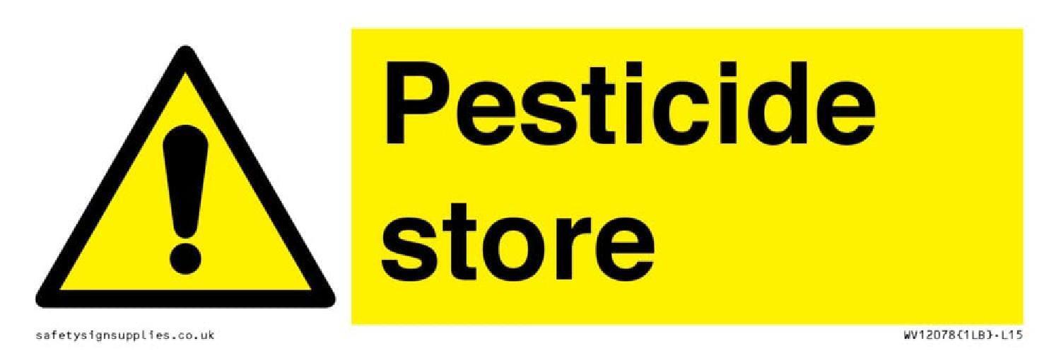 Cartello Pesticide store, 150 x 50 mm, L15