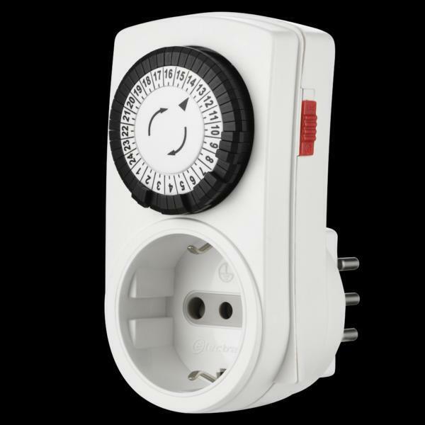 ELECTRALINE TIMER MECCANICO GIORNALIERO DA 48 PROGRAMMI CON PRESA SCHUKO DA 2300