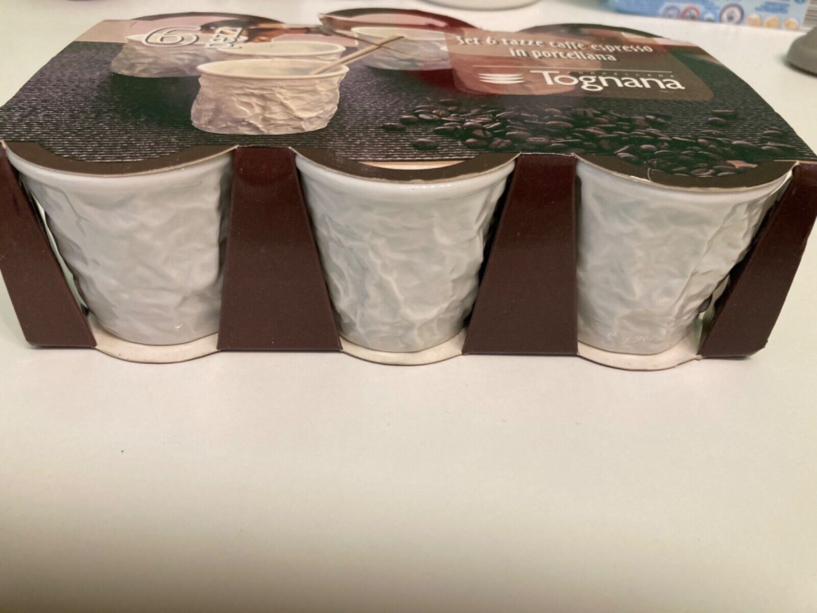 Tognana servizio 6 tazza da caffè bianche, in porcellana