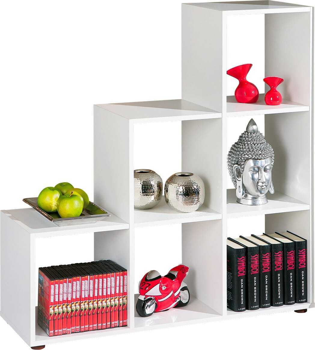 TVILUM APS Libreria Scaffale 6 Vani 105x33x109 h cm Bianco 13500200 Scala 6