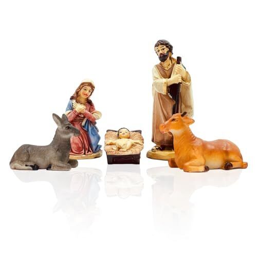 Gesar Statuine Presepe 3,5 cm 5 Pezzi - Set 5 Pezzi Presepe in Resina 3,5 (o1K)