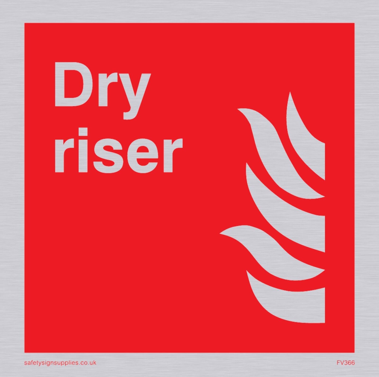 Viking segni fv366-s85-s "Dry riser" Sign, plastica semi-rigida argento, 85 mm H