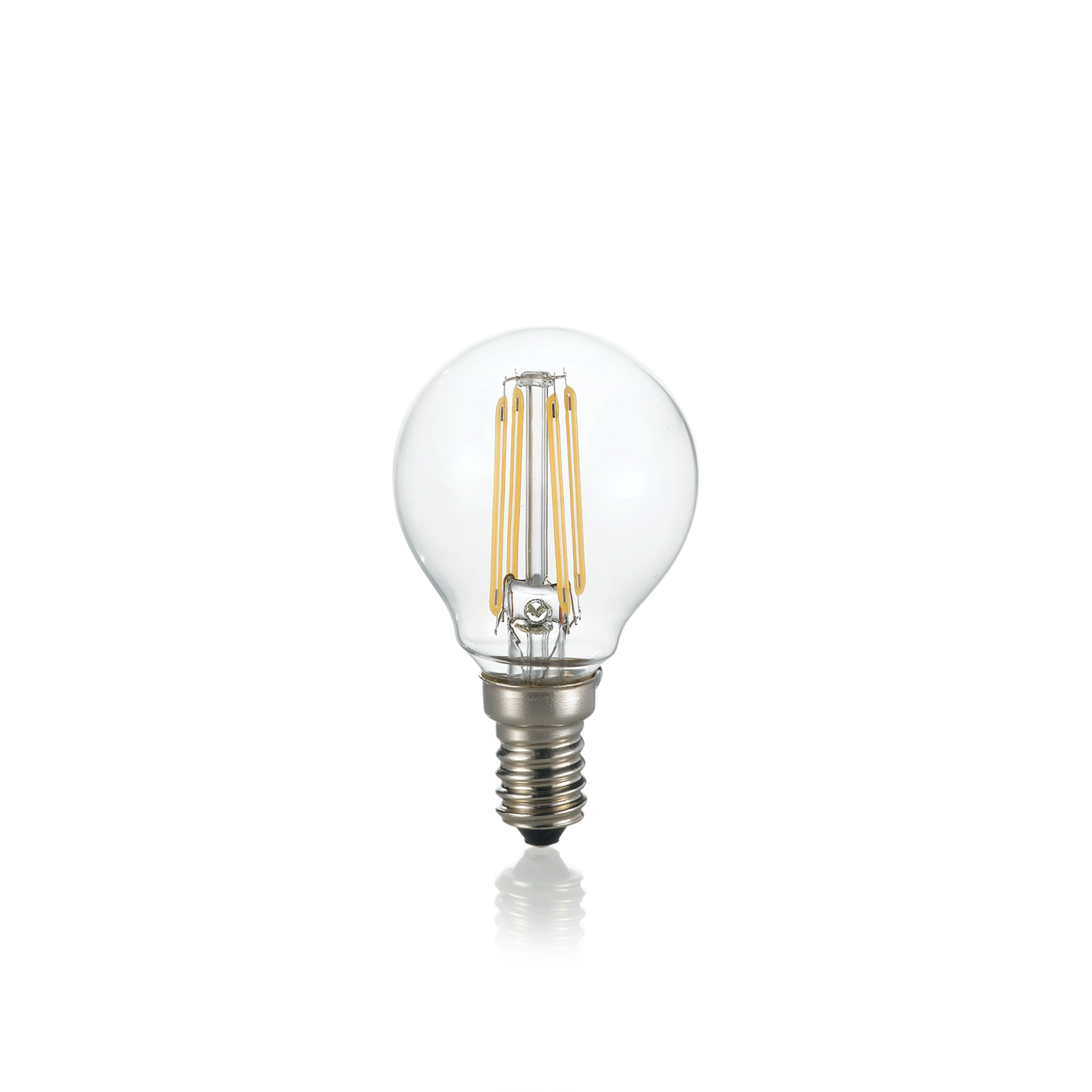 Lampadina E14 led 4w dimmerabile sfera vetro trasparente luce calda