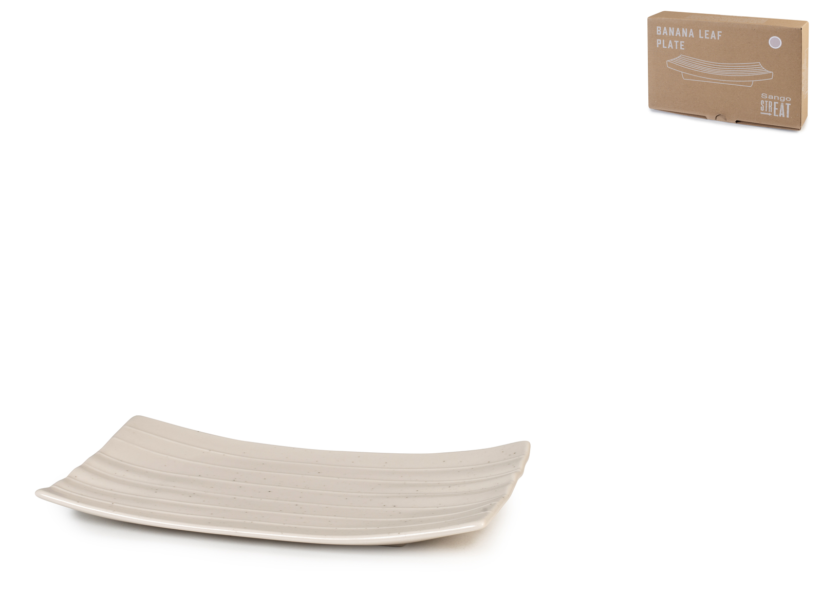 Streat Set 2 Piatti In Stoneware Beige Cm 15X24